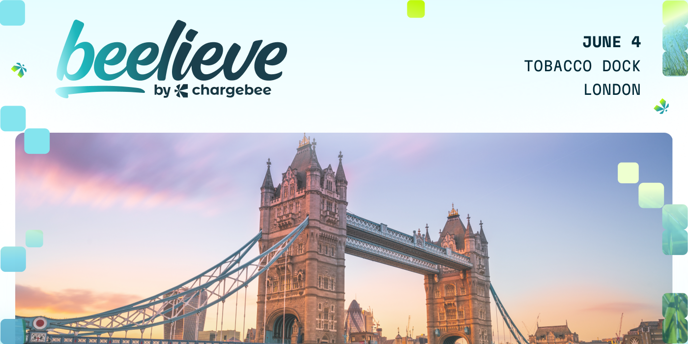 Chargebee Beelieve '26 - London event banner