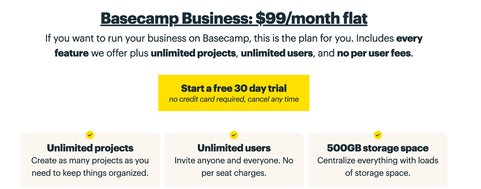 Basecamp Pricing