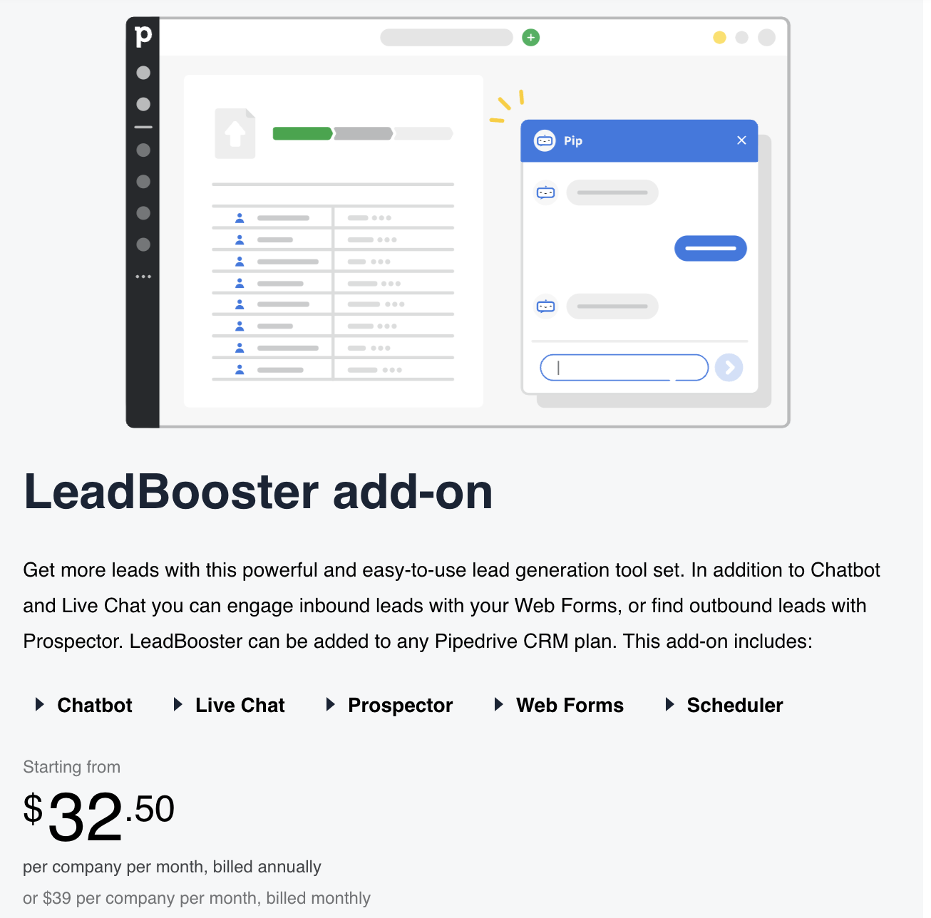 Pipedrive leadbooster add on